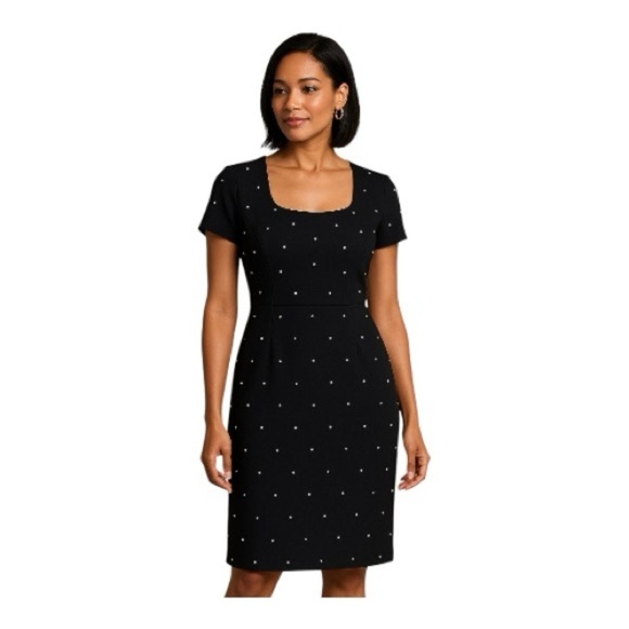 Liz Claiborne Dresses & Skirts - Liz Claiborne Petite Black Beaded Sheath Dress NWT Size 10P